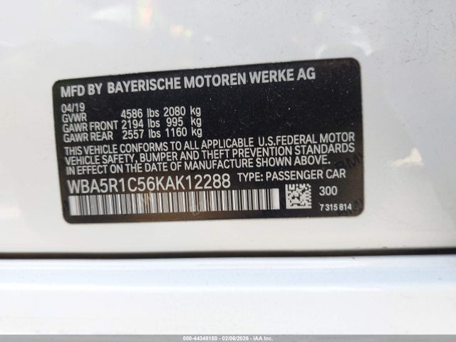 Продажа на аукционе авто 2019 Bmw 330i, vin: WBA5R1C56KAK12288, номер лота: 44348150