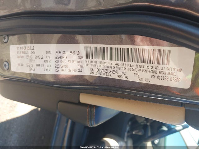 2015 Jeep Cherokee Limited მანქანა იყიდება აუქციონზე, vin: 1C4PJMDS5FW649975, აუქციონის ნომერი: 44348174