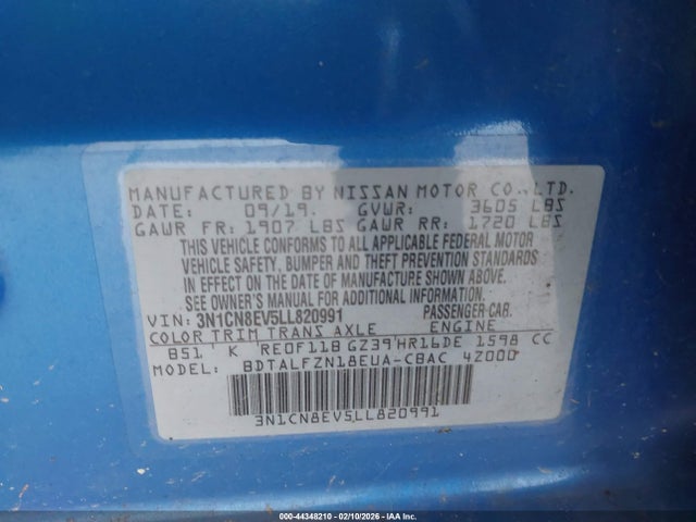 Nissan Versa Sv Xtronic Cvt 2020 3N1CN8EV5LL820991 Image 9