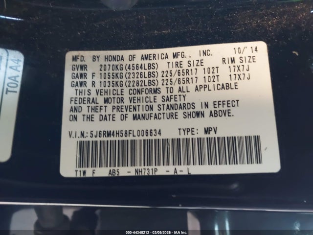 5J6RM4H58FL006634 Honda CR-V EX