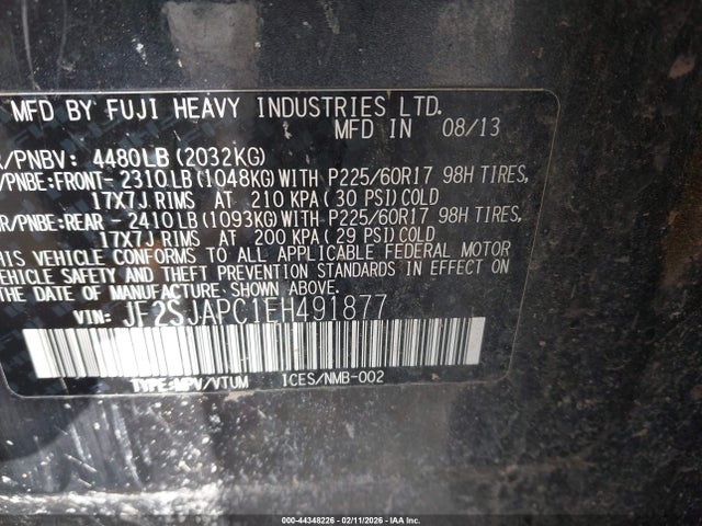 Subaru Forester 2.5i Touring 2014 JF2SJAPC1EH491877 Image 9
