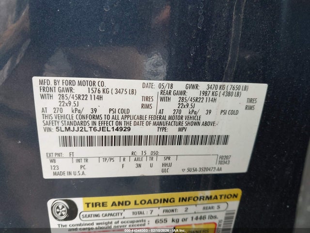 2018 LINCOLN NAVIGATOR 5LMJJ2LT6JEL14929 Photo 8