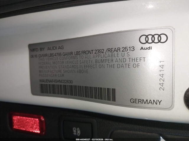 2017 AUDI A4 WAUENAF45HN022630 Photo 8