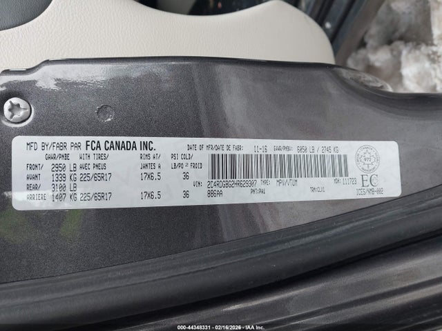 Aukcja sprzedaży 2017 Dodge Grand Caravan Cvp/sxt, vin: 2C4RDGBG2HR629307, numer aukcji: 44348331