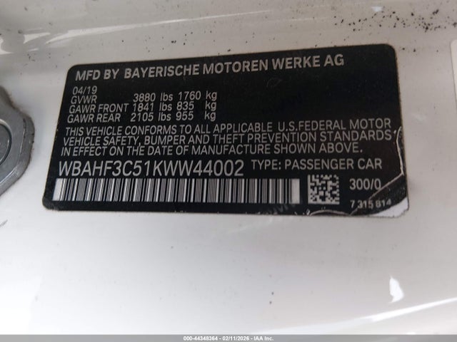 Aukcja sprzedaży 2019 Bmw Z4 Sdrive30i, vin: WBAHF3C51KWW44002, numer aukcji: 44348364