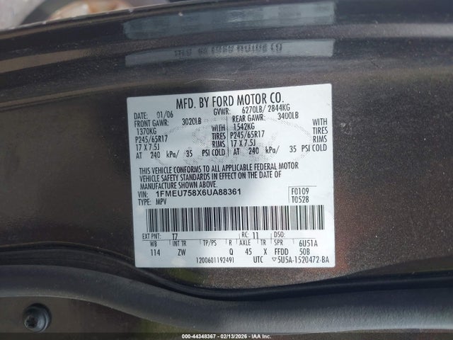 2006 FORD EXPLORER 1FMEU758X6UA88361 Photo 8