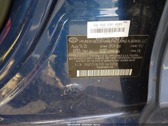 Продаж на аукціоні авто 2020 Hyundai Elantra Se, vin: 5NPD74LF8LH615858, номер лоту: 44348386