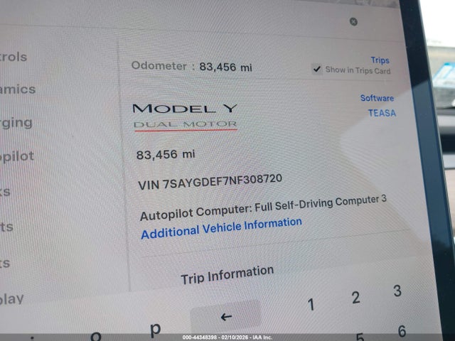 Продажа на аукционе авто 2022 Tesla Model Y Performance Dual Motor All-wheel Drive, vin: 7SAYGDEF7NF308720, номер лота: 44348398