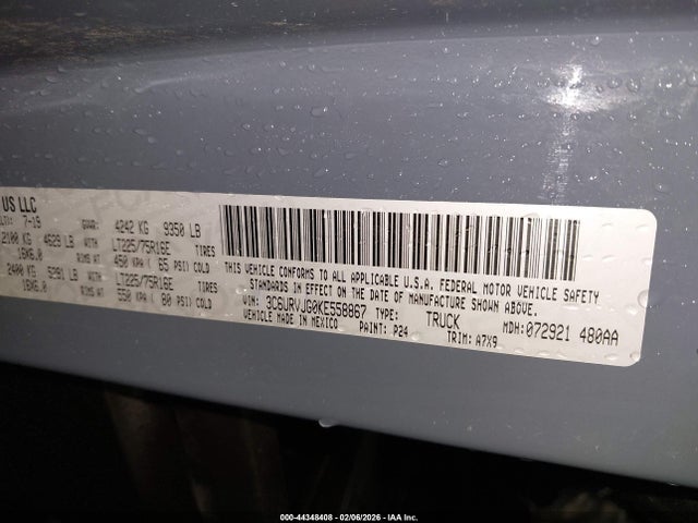 2019 RAM PROMASTER 3500 3C6URVJG0KE558867 Photo 8