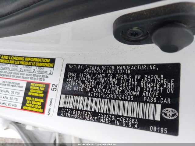 4T1B11HKXKU184405 Toyota CAMRY SE