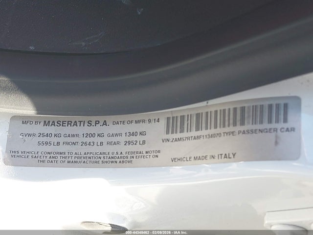 2015 MASERATI GHIBLI ZAM57RTA8F1134070 Photo 8
