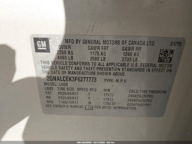 Chevrolet Equinox 2lt 2015 2GNALCEK3F6277773 Image 9