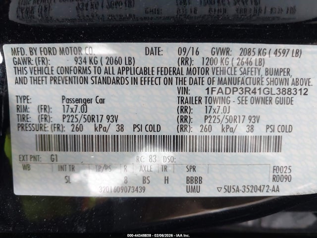 2016 FORD FOCUS ELECTRIC 1FADP3R41GL388312 Photo 8