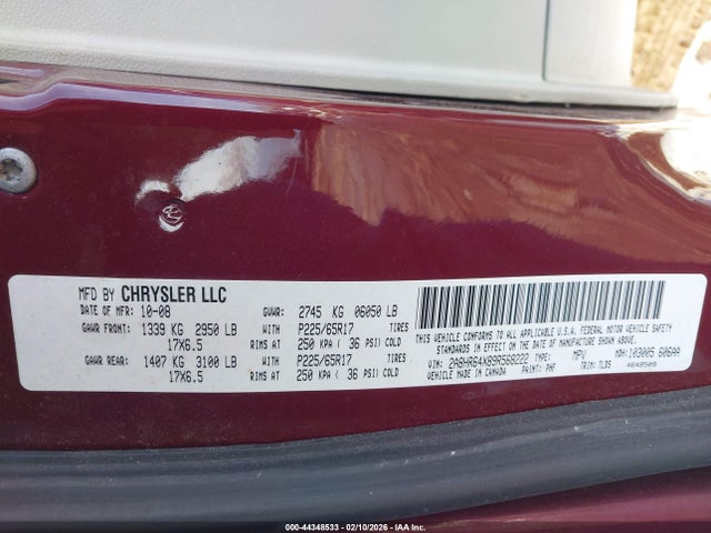 Aukcja sprzedaży 2009 Chrysler Town & Country Limited, vin: 2A8HR64X89R568222, numer aukcji: 44348533
