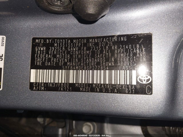 Toyota COROLLA LE 2025 5YFB4MDE8SP277854 Image 9
