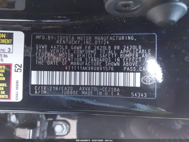 4T1T11AKXRU891576 Toyota CAMRY SE