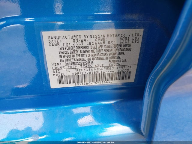 Nissan SENTRA SV 2025 3N1AB8CV2SY228615 Image 9