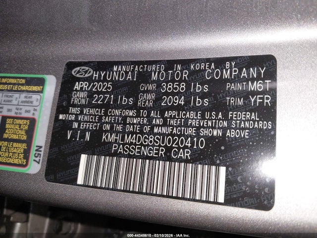 KMHLM4DG8SU020410 Hyundai Elantra Sel Sport