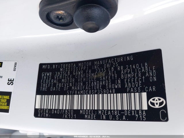 Toyota COROLLA LE 2025 5YFB4MDE8SP359048 Image 9