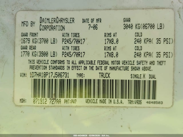 2007 DODGE RAM 1500 1D7HA18P17J506731 Photo 8