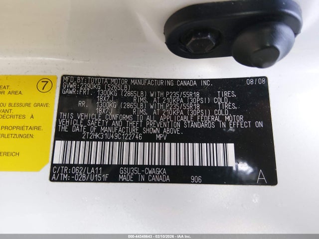 Продаж на аукціоні авто 2009 Lexus Rx 350, vin: 2T2HK31U49C122746, номер лоту: 44348643