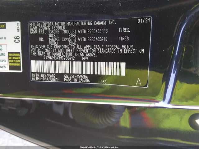 2021 Lexus Rx 350 მანქანა იყიდება აუქციონზე, vin: 2T2HZMDA3MC280412, აუქციონის ნომერი: 44348648