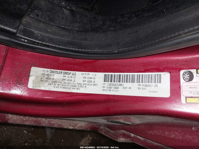 Продажа на аукционе авто 2012 Chrysler 200 S, vin: 1C3BCBGG0CN189811, номер лота: 44348662