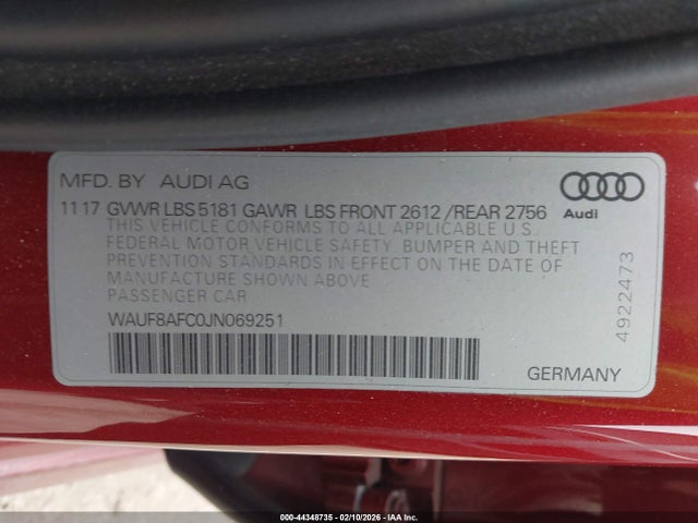 2018 AUDI A6 WAUF8AFC0JN069251 Photo 8