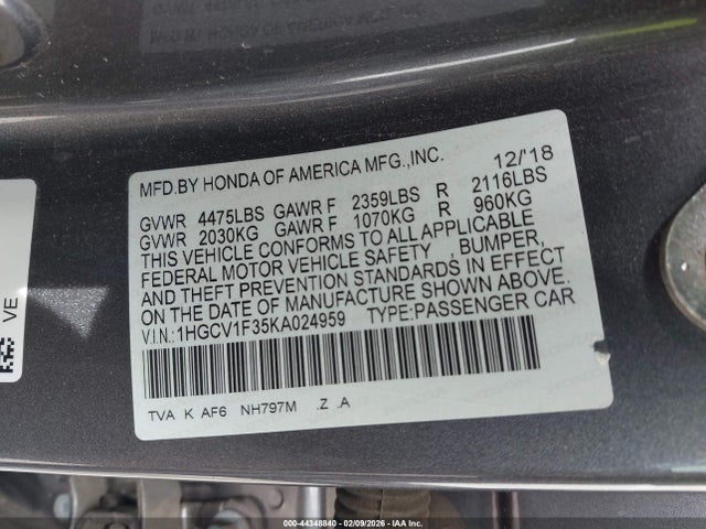 1HGCV1F35KA024959 Honda Accord Sport