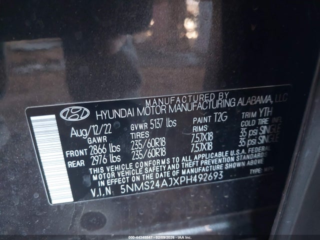 Hyundai Santa Fe Sel 2023 5NMS24AJXPH492693 Image 9
