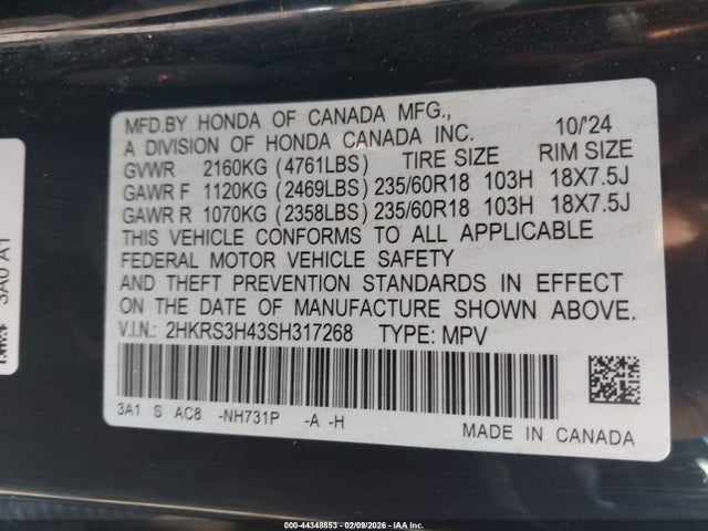 2025 HONDA CR-V 2HKRS3H43SH317268 Photo 8