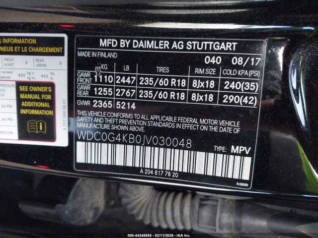 Продажа на аукционе авто 2018 Mercedes-benz Glc 300 4matic, vin: WDC0G4KB0JV030048, номер лота: 44348855