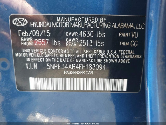 5NPE34AB4FH183094 Hyundai Sonata Limited 2.0t