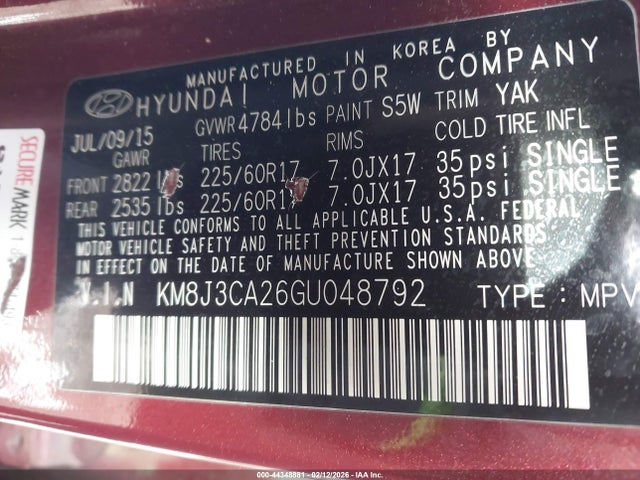 Hyundai Tucson Eco 2016 KM8J3CA26GU048792 Image 9
