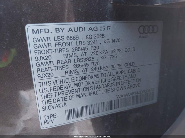 Aukcja sprzedaży 2018 Audi Q7 3.0t Premium, vin: WA1VAAF74JD000472, numer aukcji: 44348891
