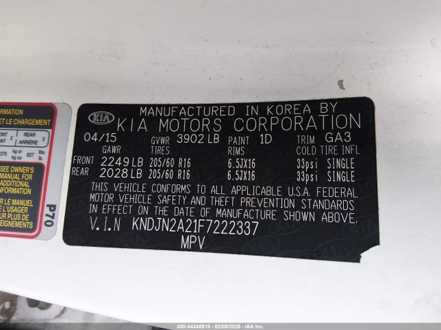 KNDJN2A21F7222337 KIA Soul !