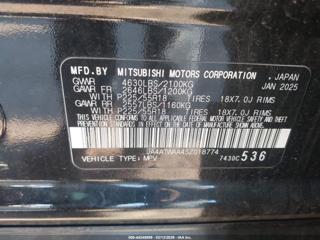 2025 MITSUBISHI ECLIPSE CROSS JA4ATWAA4SZ018774 Photo 8