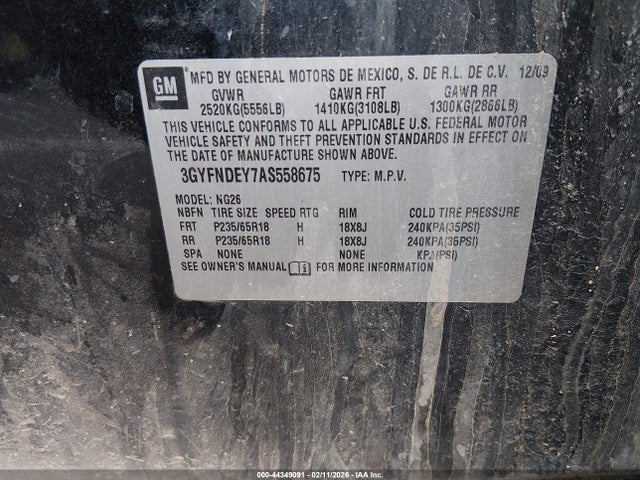 2010 CADILLAC SRX 3GYFNDEY7AS558675 Photo 8