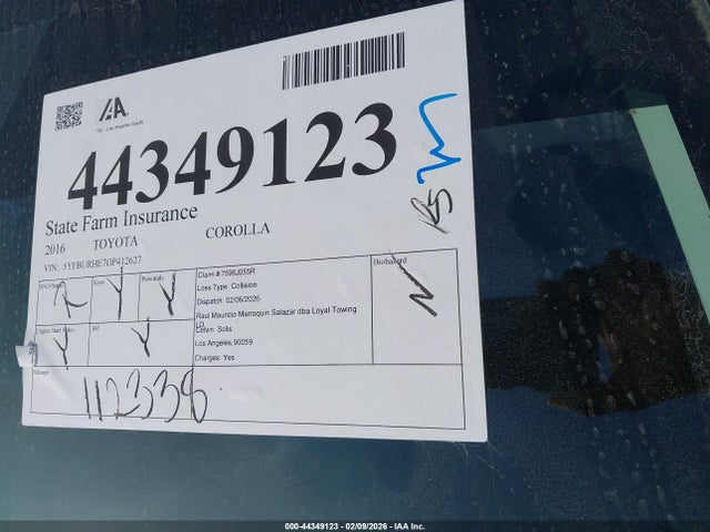 5YFBURHE7GP412627 Toyota Corolla S Plus