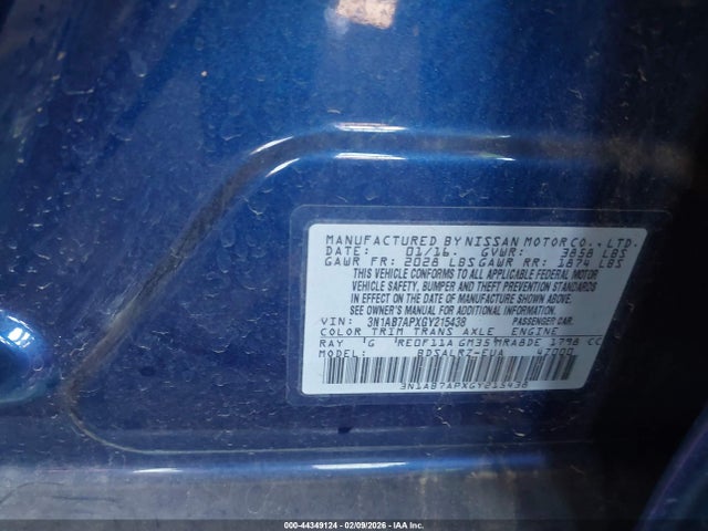 3N1AB7APXGY215438 Nissan SENTRA SR