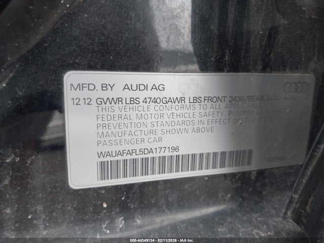 2013 AUDI A4 WAUAFAFL5DA177196 Photo 8