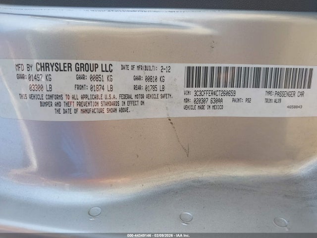 2012 FIAT 500C 3C3CFFER4CT260659 Photo 8