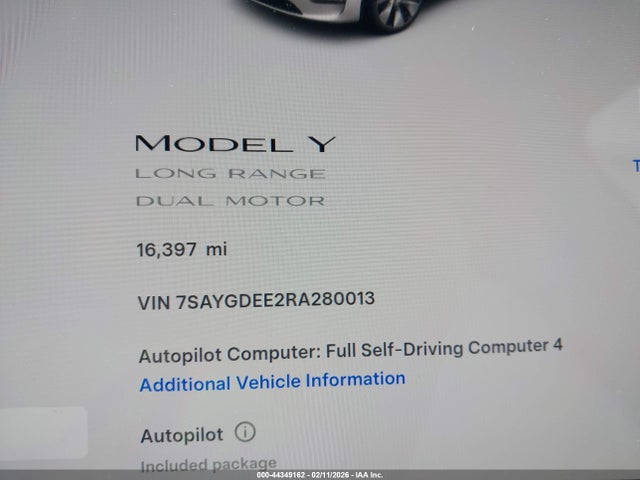 2024 TESLA MODEL Y 7SAYGDEE2RA280013 Photo 6