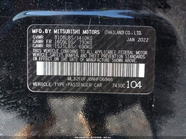 2022 MITSUBISHI MIRAGE G4 ML32FUFJ6NHF06946 Photo 8