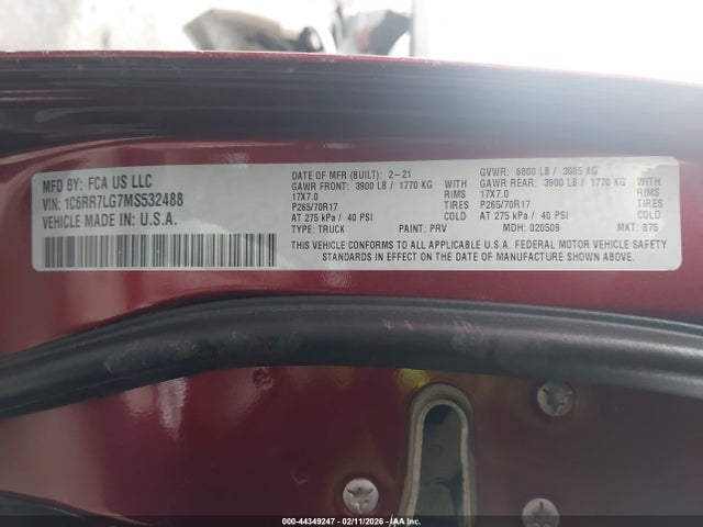 2021 RAM 1500 CLASSIC 1C6RR7LG7MS532488 Photo 8