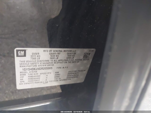 2016 CADILLAC ESCALADE 1GYS4DKJ9GR265865 Photo 8