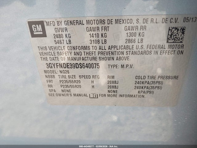 2013 CADILLAC SRX 3GYFNDE39DS640075 Photo 8