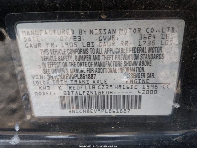 3N1CN8EV9PL861887 Nissan Versa 1.6 Sv Xtronic Cvt