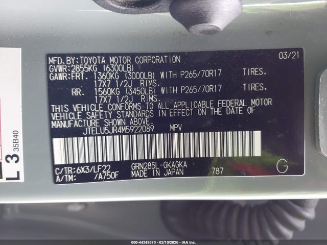 JTELU5JR4M5922089 Toyota 4runner Trd Pro