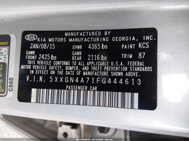 KIA OPTIMA EX 2015 5XXGN4A71FG444613 Image 9
